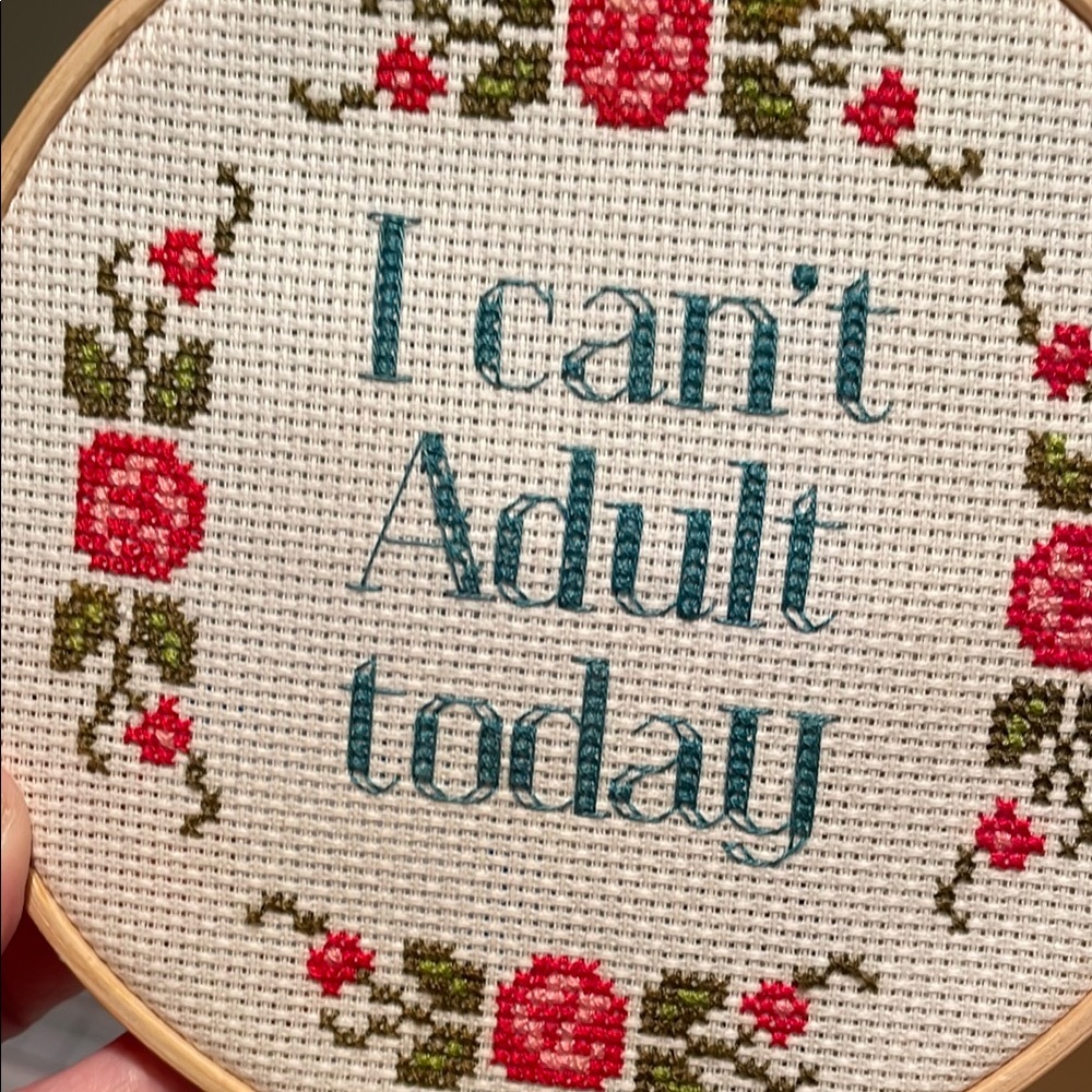 Cross Stitch Wall Art with Floral Design - Picture 3 of 10